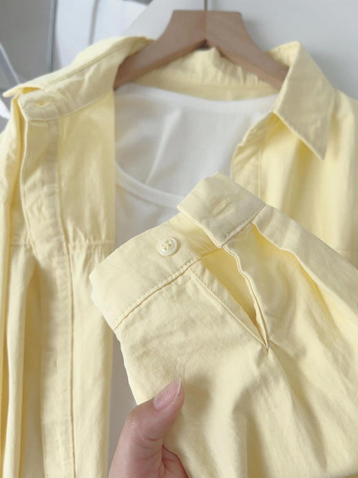 奶酪黄纯棉长袖衬衫，温柔显白，百搭必备！【72小时发货】 商品图7