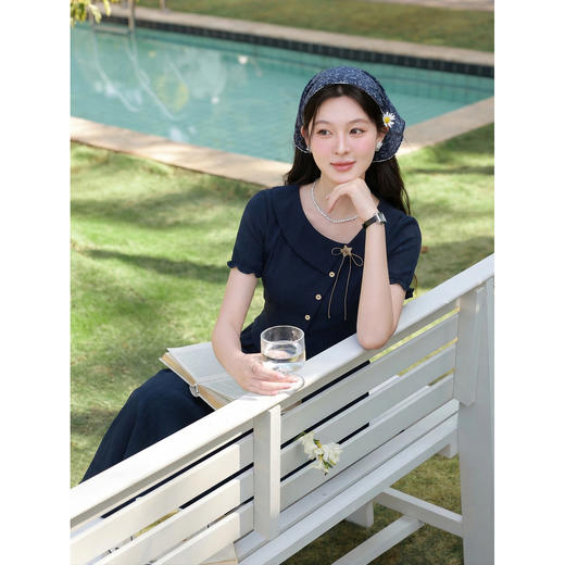 鹿向南【0328/20:00新品前一小时7折】藏蓝色连衣裙 商品图4