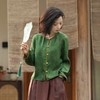 西子/花开长安22姆米桑蚕丝花萝红云纱双面穿外套/WTTJ1114 商品缩略图2