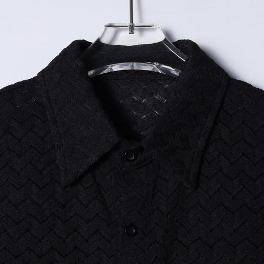 SDSA男装2026新款高贵轻奢高级感波浪肌理设计短袖衬衫百搭时尚 商品图2