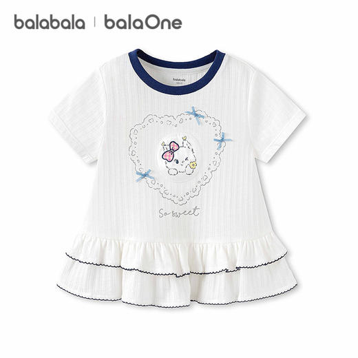 【balaOne】巴拉巴拉童装儿童短袖t恤2026新夏装女童甜美时尚上衣 商品图4