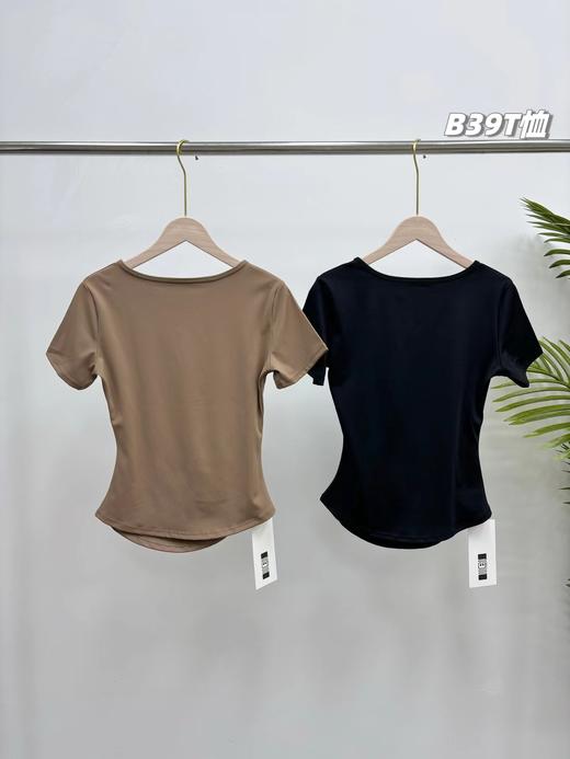 F032551一包两件装新款女士双面云感瑜伽式休闲通勤短袖T恤 商品图0