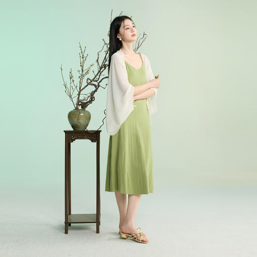 三彩2026新款国风雪纺披肩轻薄宽松遮阳外搭简约优雅通勤茶会高级 商品图4