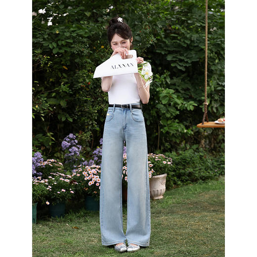 鹿向南【0328/20:00新品前一小时7折】蓝色牛仔裤 商品图1