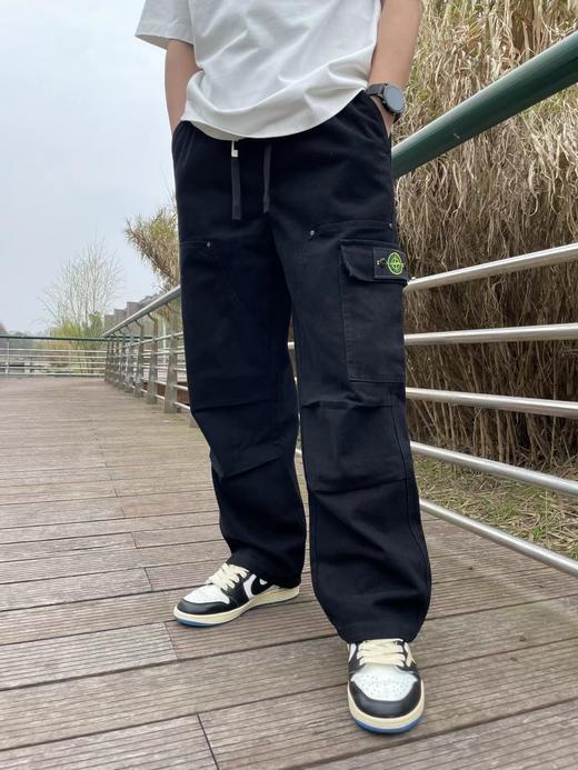 F032528早春美式复古工装直筒简约宽松高街重磅弯刀牛仔裤 商品图14