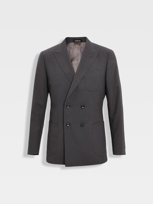 callisto咖色全羊毛双排扣西服 商品图0