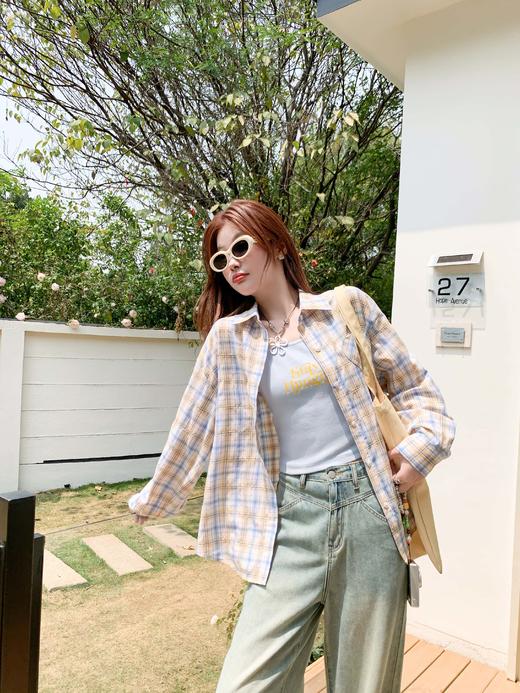 <曾小咸推荐>3.27现货秒杀 ！微信超特价！韩系撞色格纹衬衫 日常159.99 立减90 秒杀69.99！！ 商品图11