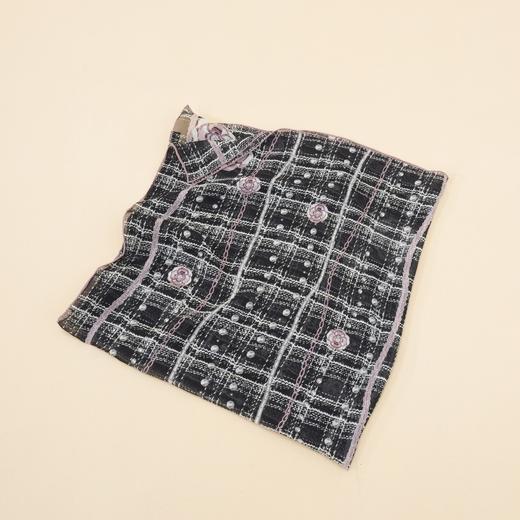 西子/格纹山茶桑蚕丝春夏大方巾丝巾披肩黑色/SJKX0102 商品图2