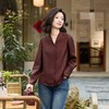 西子/落霞26姆米桑蚕丝桑波缎非遗红云纱斜纹V领衬衣/CSTJ1059 商品缩略图3