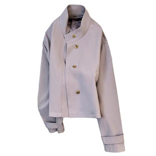 【清风外衣】珊瑚紫超好看！短款风衣外套女款2026春季新款韩系时尚气质上衣！ 商品图4