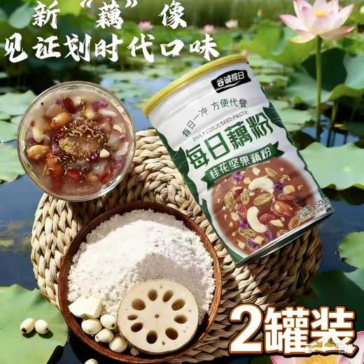 【2罐】每日藕粉桂花坚果羹莲藕粉，无糖精免煮、即食冲饮、营养早餐麦片、代餐谷物、500g/罐 商品图0