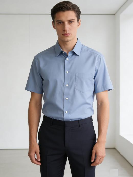 G2000男装SS26商场新款【免烫防皱/100%棉】口袋短袖衬衫61131332 商品图2