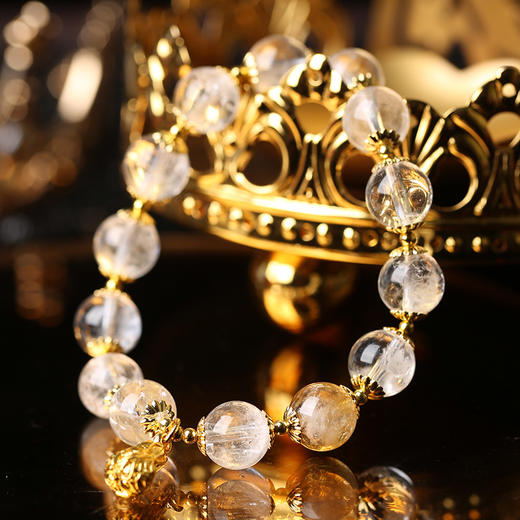 【祈愿吉品】「金芒净澈」黄塔晶白水晶手链 商品图1