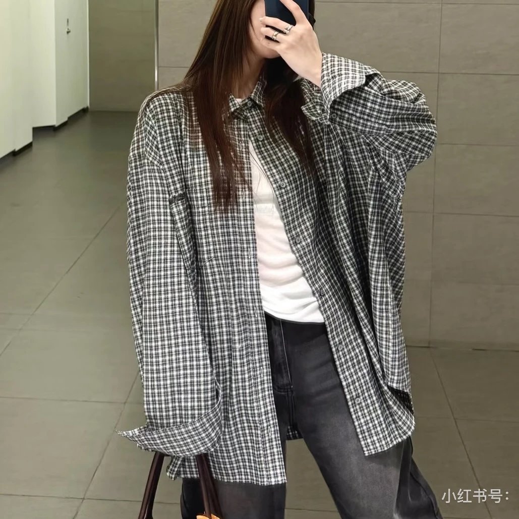 重磅渠道 ac格纹衬衣  宽松版型  80支230克 重磅色织格纹布  日本进口桑村面料