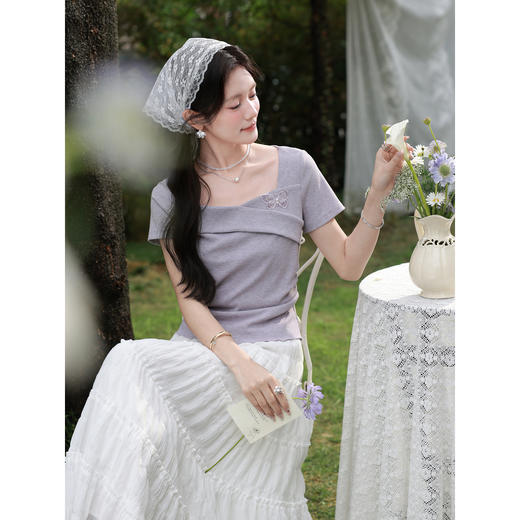 鹿向南【0328/20:00新品前一小时7折】紫色T恤 商品图4