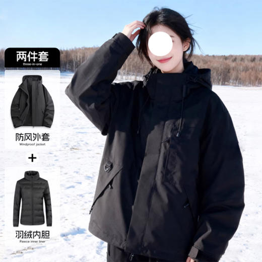 裁缝学苑AH133羽绒服冲锋衣纸样女装新款三合一户外防风外套样板图纸 商品图5