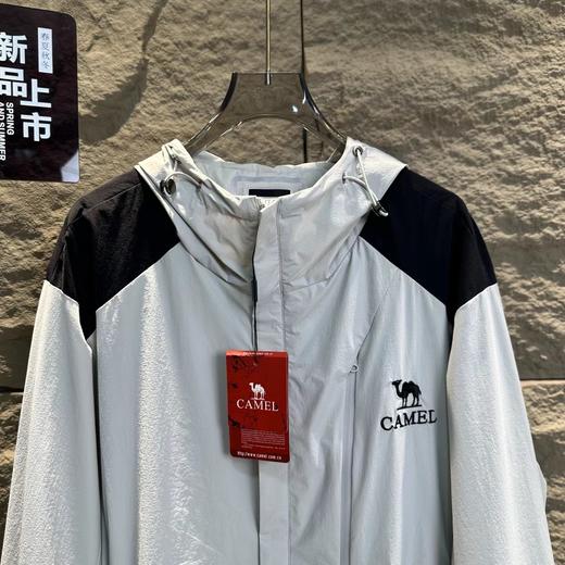 F032553通勤徒步户外运动防水防风拼色连帽冲锋衣外套 商品图11