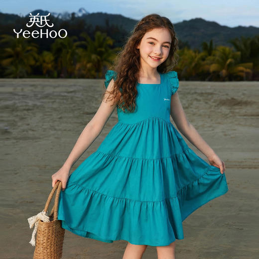 【英氏】【100%棉法式连衣裙】【140-170】女童夏季新款蛋糕裙 商品图7