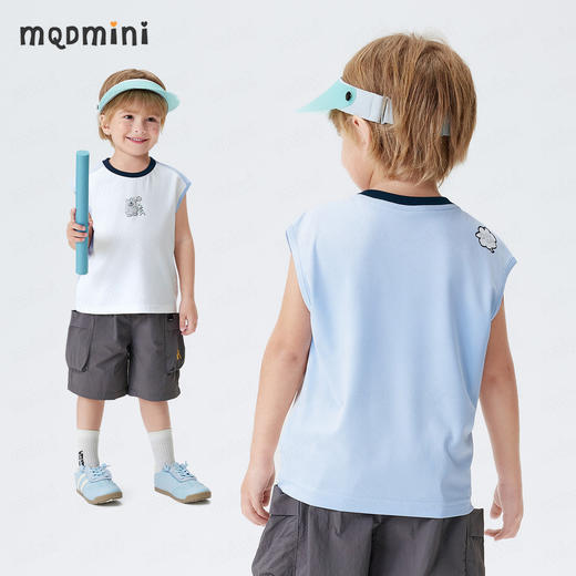 【10A抑菌】【90-140】【MQDmini】男童夏季背心凉感无袖T恤 商品图7
