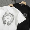 F032539重工梵文泼墨刺绣立体LOGO休闲圆领短袖T恤 商品缩略图1