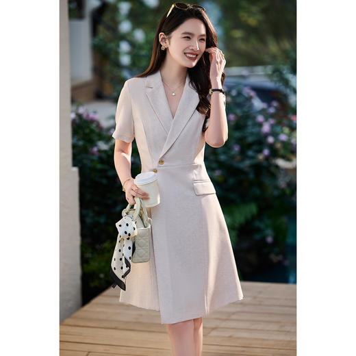 米思阳2026春夏新款通勤职场西装连衣裙小个子设计感高端短裙子女2144/1028 商品图2