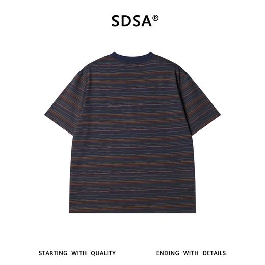 26T241SDSA男装2026新款高贵轻奢时尚撞色条纹圆领短袖T恤百搭宽松上衣 商品图5