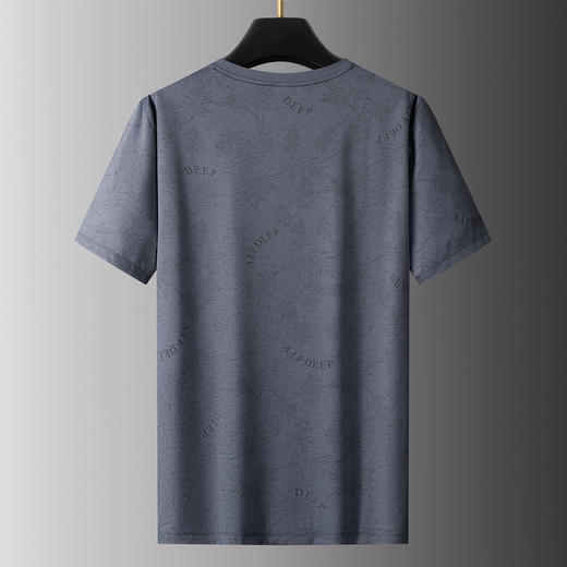 【DPS】大依优型大码男装夏季冰丝圆领短袖T恤简约休闲暗纹上衣 商品图3