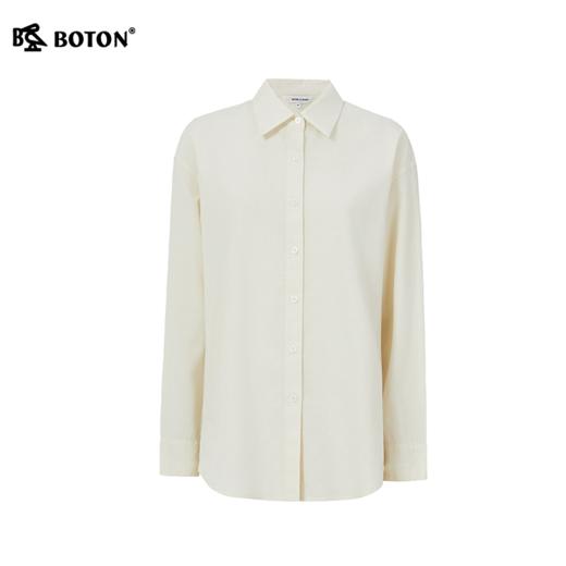 波顿女士春夏净色翻领长袖衬衫｜纽扣点缀，宽松版型穿出松弛感LS170126D 商品图6