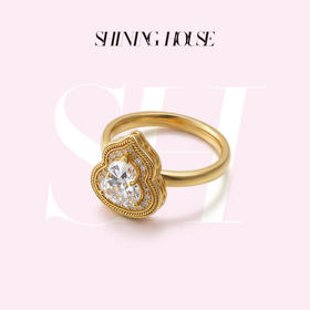 意趣东方系列 ShiningHouse[培育] 足金钻石戒指 葫芦形1克拉钻人工真钻人造钻石古法黄金戒指时尚钻石戒指【此商品不支持7天无理由退货退款】预计3日发货