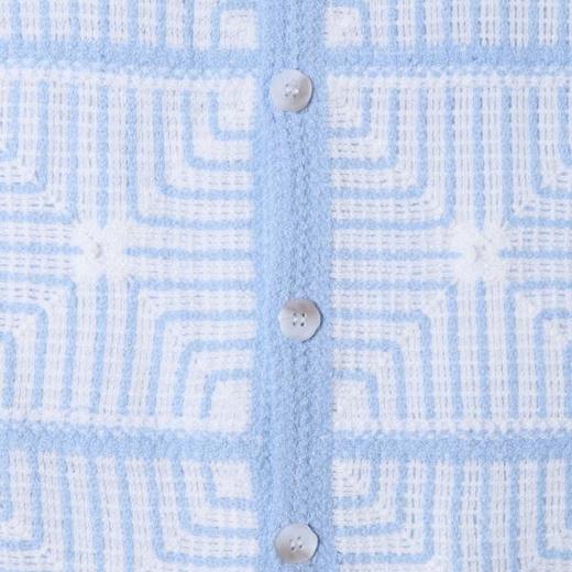 7092SDSA男装2026新款高贵轻奢格纹镂空肌理翻领针织短袖衬衫百搭时尚 商品图4