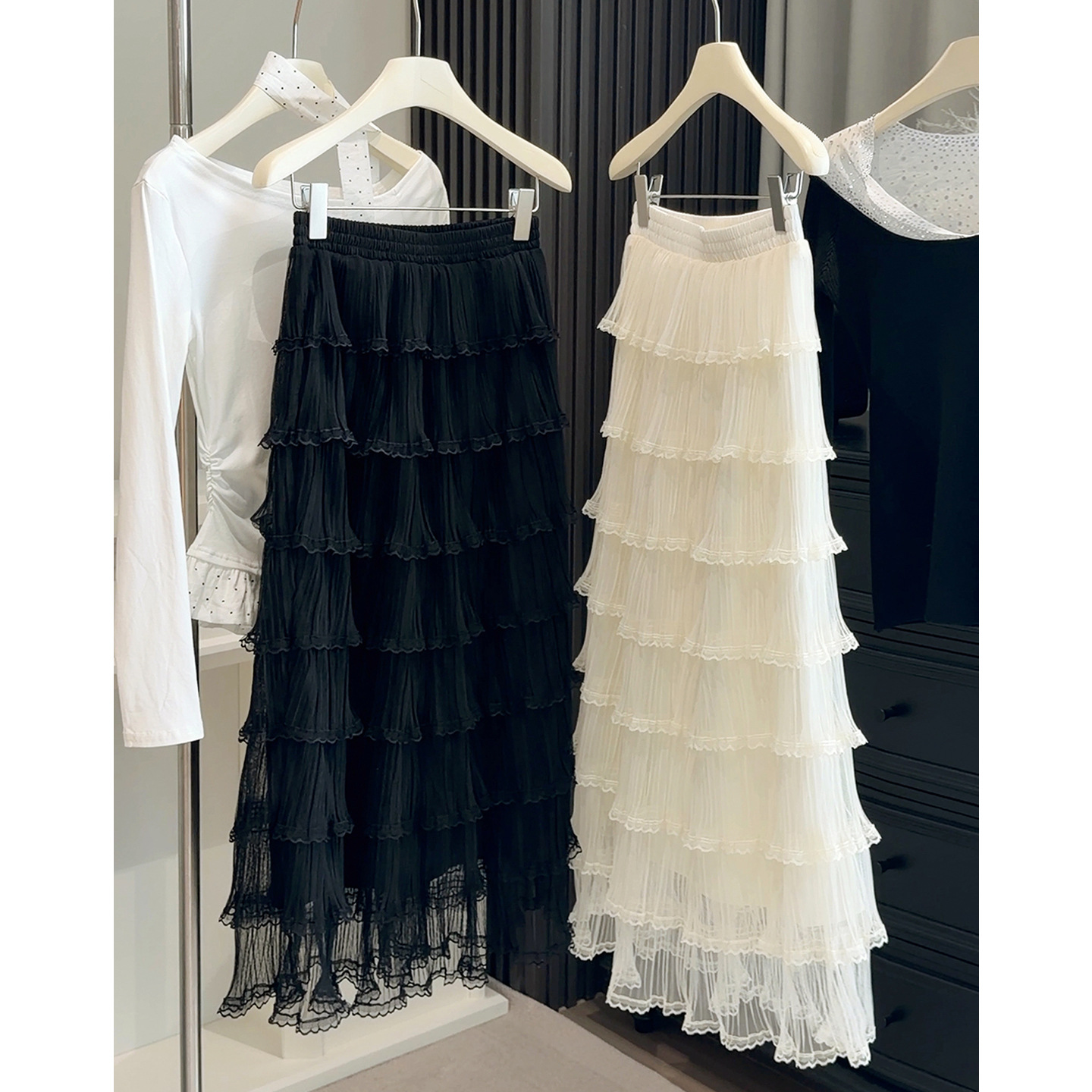 春夏温柔风网纱层层蛋糕裙 2026新款气质显瘦中长蓬蓬仙女半身裙 甜美风蛋糕裙