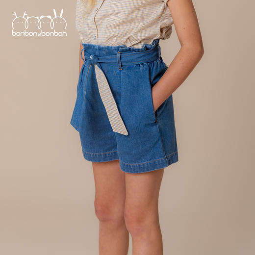 牛仔翻褶短裤 商品图2