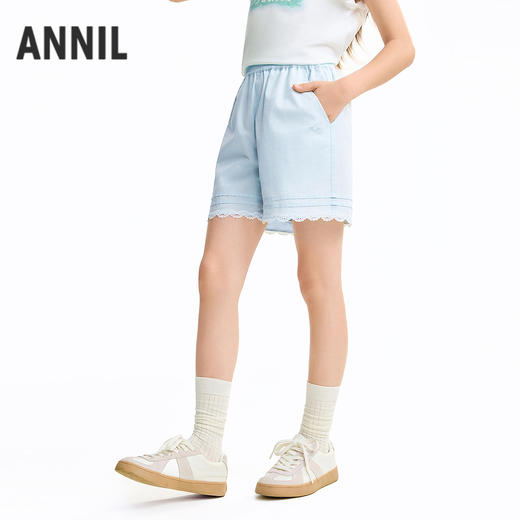 女童全腰梭织短裤夏季新款安奈儿童装EG626591 商品图0