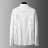 【DDA】大依优型大码男装春季条纹立领衬衫长袖商务休闲上衣加肥300斤 商品缩略图2