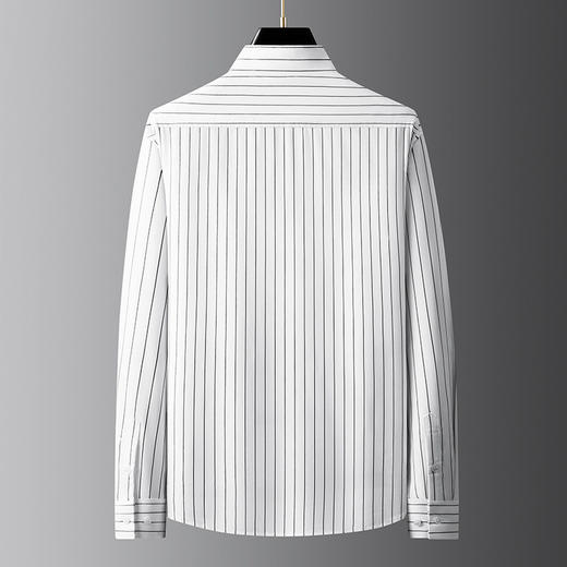 【DDA】大依优型大码男装春季条纹立领衬衫长袖商务休闲上衣加肥300斤 商品图2