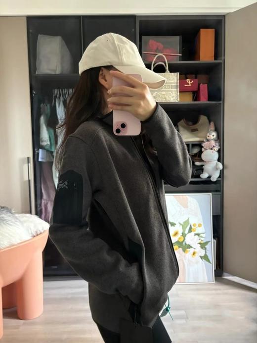 F032507新款户外吸湿排汗修身弹力运动保暖立领抓绒衫情侣款外套 商品图3