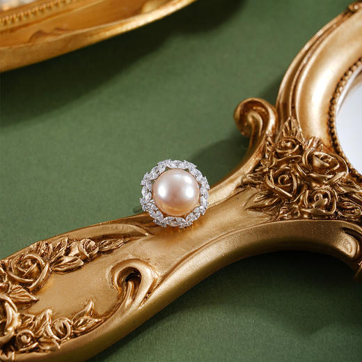 子佩集【蝴蝶花环】银S925珍珠惜王妃戒指【R1968】11.5mm珠双色花绕蝴蝶2601 商品图2