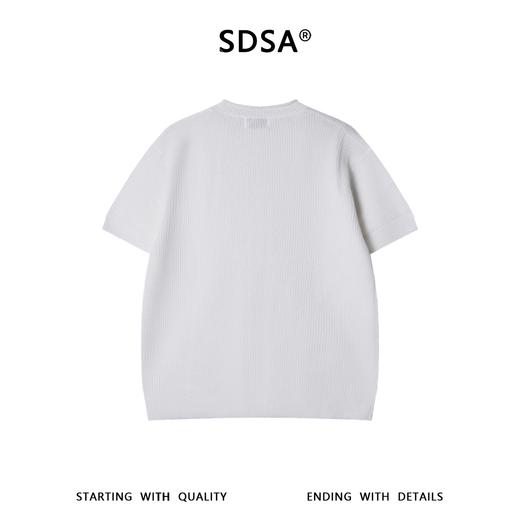 SDSA男装2026新款高贵轻奢韩系简约纯色针织圆领短袖T恤休闲百搭 商品图4