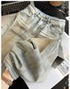 F032580复古做旧脏脏牛仔裤女新款柔软垂感宽松阔腿长裤 商品缩略图0