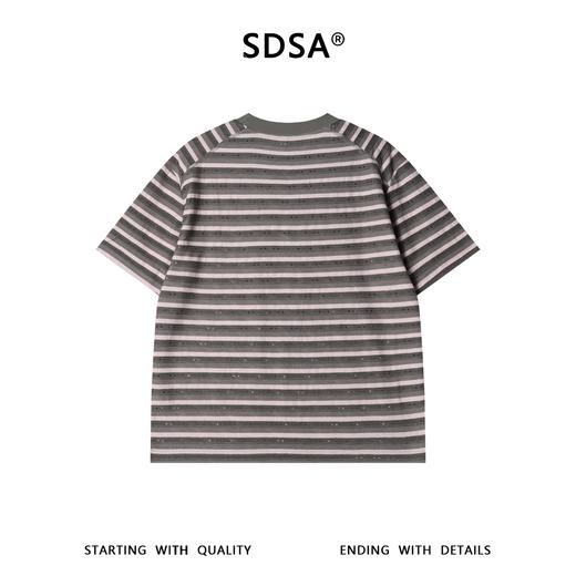 SDSA男装2026新款高贵轻奢潮牌撞色复古斜纹圆领短袖T恤百搭时尚 商品图4