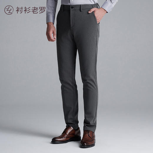 <总裁二代复合男裤>衬衫老罗男士秋冬弹力加绒商务休闲长裤西装裤H226801D 商品图3