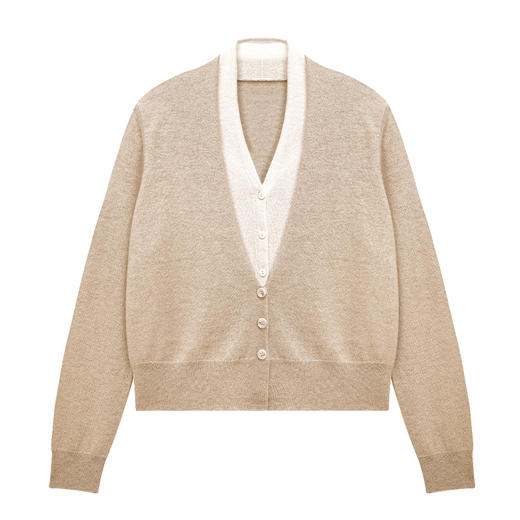 ESPRESSO假两件双色V领开衫EWF101034N 商品图3