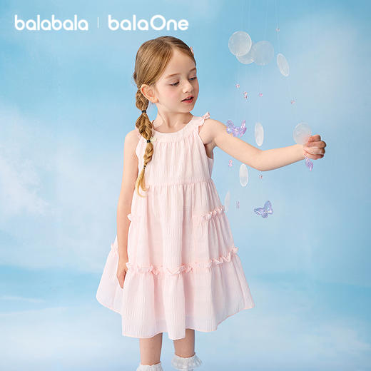 【balaOne】巴拉巴拉童装儿童连衣裙女童2026新款夏装绣花蝴蝶结 商品图2