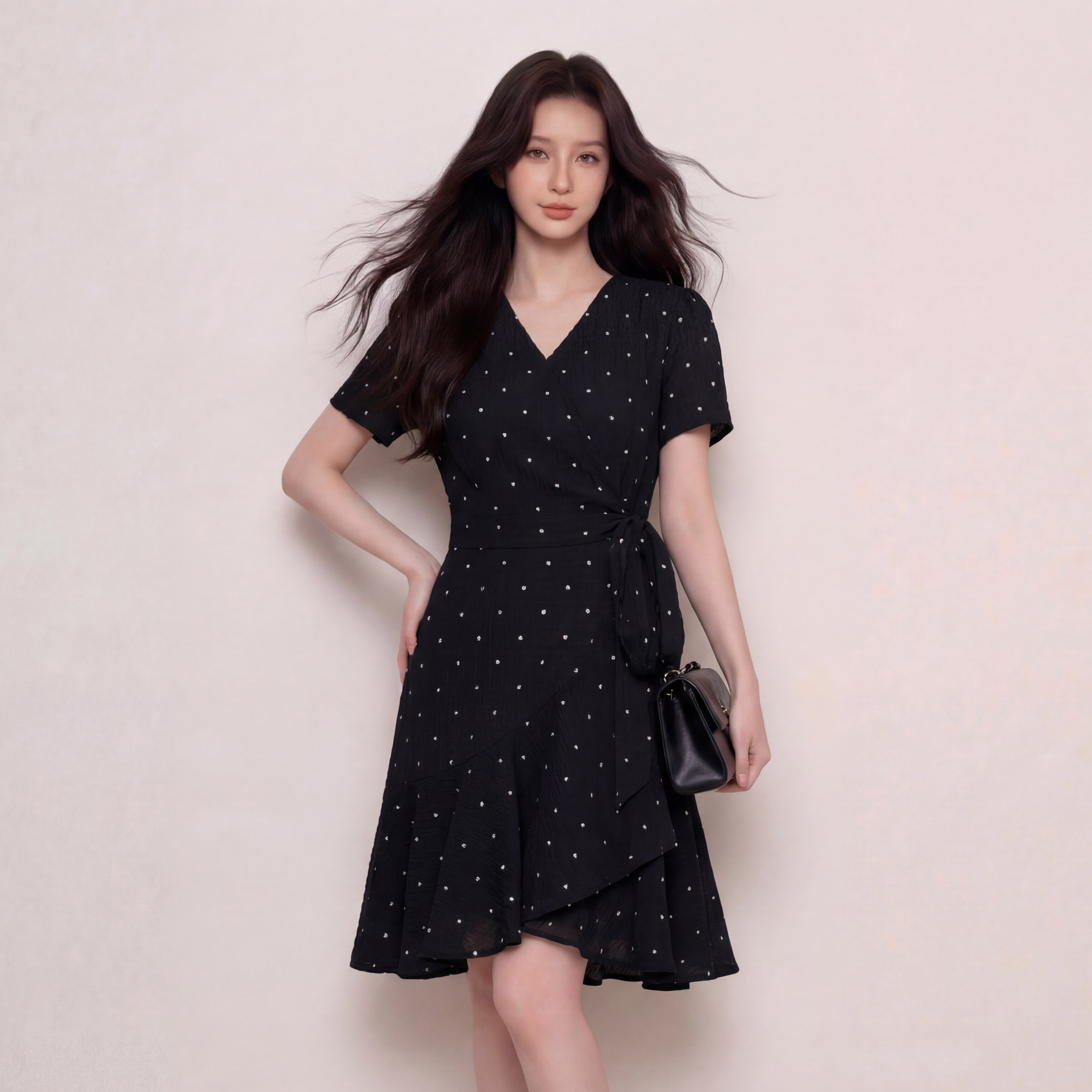 奢姿大码女装2026夏季减龄绑带设计碎花裙子胖妹妹时尚V领连衣裙9962854672