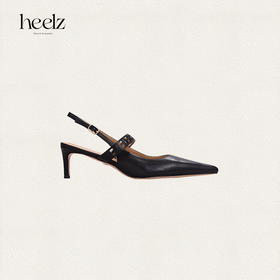 heelz设计师手工鞋履 ｜繁花条带羊皮尖头 Sling-back  6公分