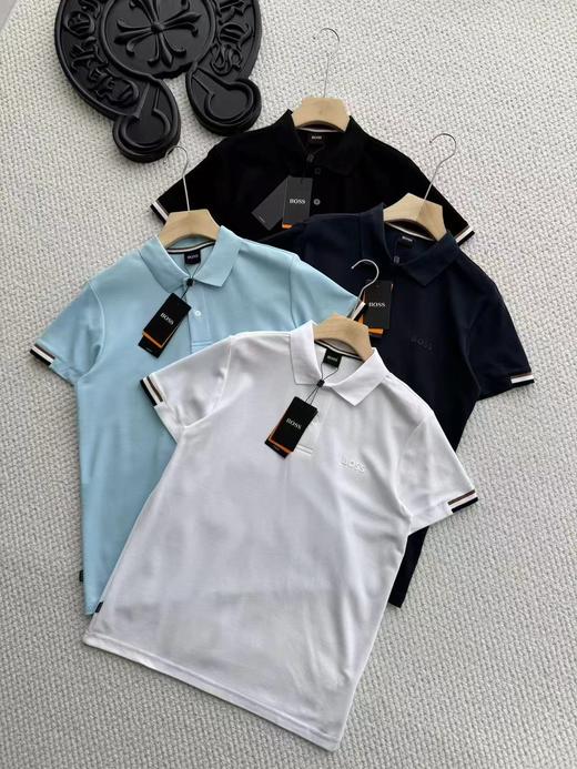 F032549新款男士舒适吸汗透气撞色休闲日常短袖Polo衫 商品图0