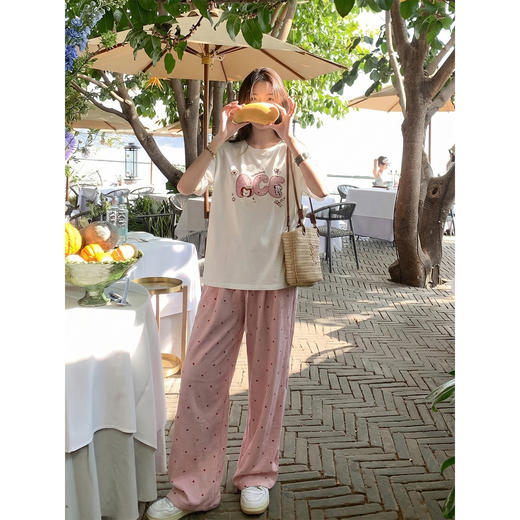 <曾小咸推荐>印花短袖t恤女休闲裤套装夏 商品图1