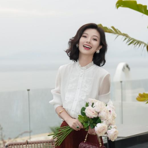 西子/雾里白莱赛尔纱感复古法式时尚百搭立领衬衣/CSHJ0579 商品图2