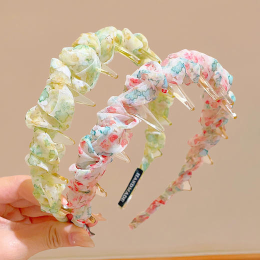 「仙气波浪发箍」儿童网纱发箍女童不勒头防滑头箍女孩韩系压发卡碎发整理头饰时尚饰品 商品图2