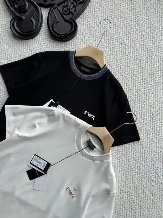 F032572秋冬新款情侣款珠地纯棉圆领刺绣柔软舒适短袖薄T恤 商品图1